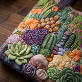 Quilted Floral Bag - Succulent Garden – Two Sizes
