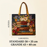 Quilted Bag with Floral Print and Books – For Book Lovers