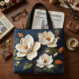 Delicate Magnolia Quilted Tote Bag – Two Sizes
