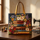 Quilted Bag with Floral Print and Books – For Book Lovers
