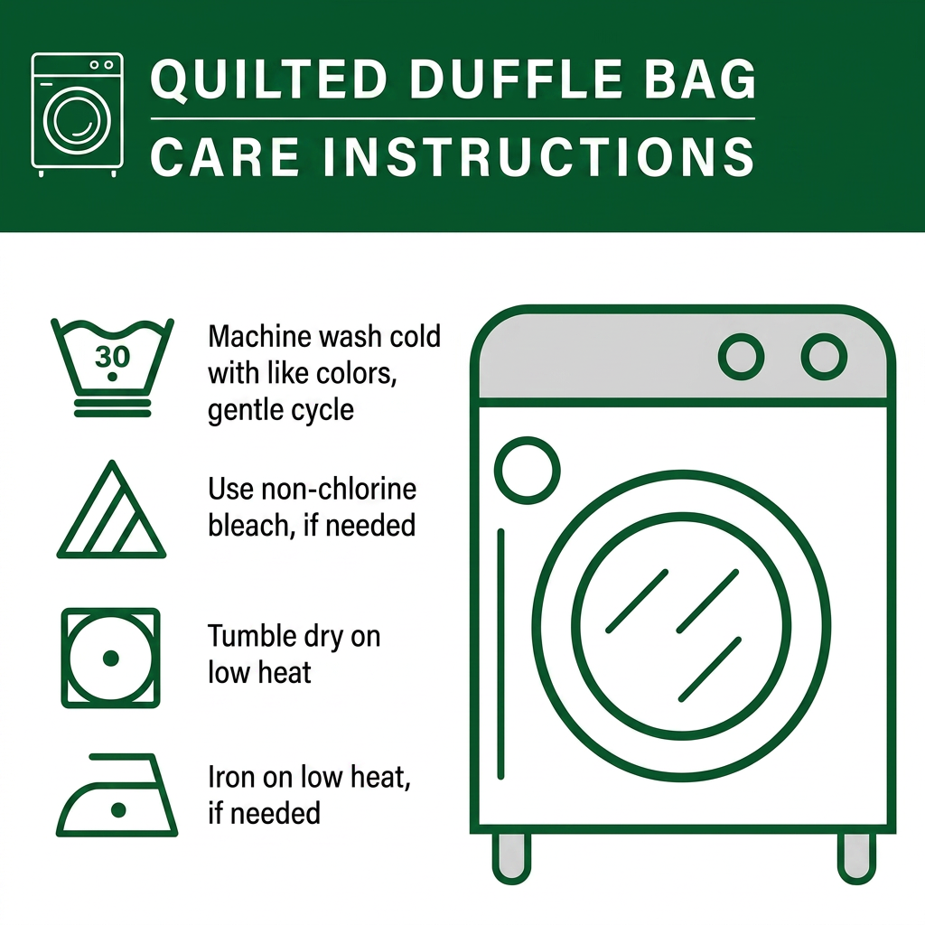 Quilted duffle bag care instructions