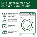 Quilted duffle bag care instructions