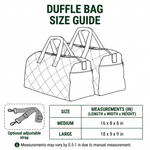 Quilted duffle bag size guide