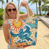 Quilted Beach Bag Golden Glow – L and XL